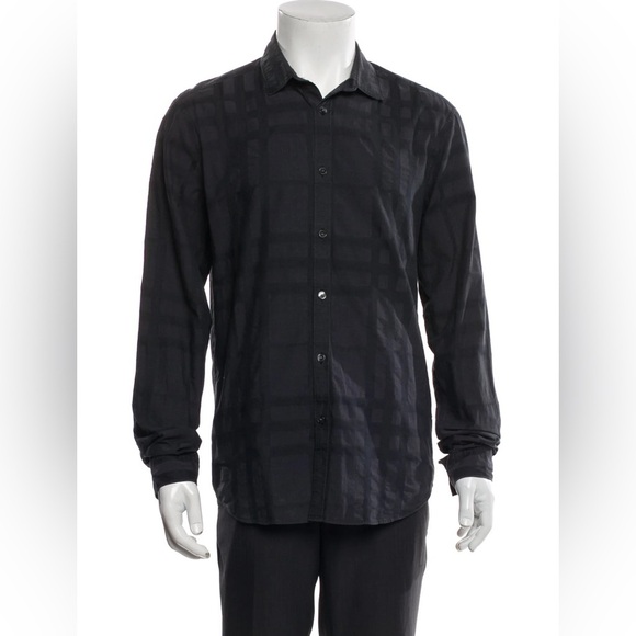 Burberry Black Classic Pattern Long Sleeve Button Up Shirt Men’s Size 16 1/2-42 - Picture 10 of 10
